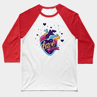 Colorful heart with love message Baseball T-Shirt